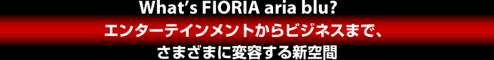 What�s FIORIA aria blu?�@�G���^�[�e�C�������g����r�W�l�X�܂ŁA���܂��܂ɕϗe����V���